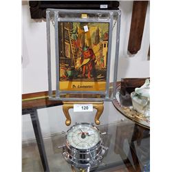 SHIP WHEEL CLOCK AND STAINED GLASS PANEL