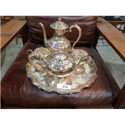 5 PC SILVER PLATE TEA SERVICE