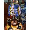 Image 1 : TIFFANY STYLE STAINED GLASS TABLE LAMP WISTERIA PATTERN