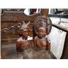Image 1 : PAIR OF CARVED WOOD BUSTS