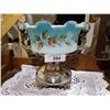 Image 1 : ORNATE VICTORIAN CENTRE PIECE W/SATIN GLASS BOWL