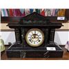 Image 1 : VICTORIAN SLATE MANTLE CLOCK W/OPEN ESCAPEMENT FULLY RESTORED