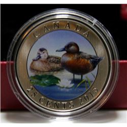 2015 Canada 25-Cent Coloured Coin: Ducks of Canada - Cinnamon Teal