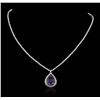 Image 2 : 14KT White Gold 11.55ct GIA Certified Tanzanite and Diamond Necklace