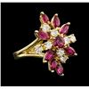 Image 1 : 18KT Yellow Gold 1.60ctw Ruby and Diamond Ring