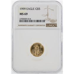 1999 $5 American Eagle Gold Coin NGC MS69