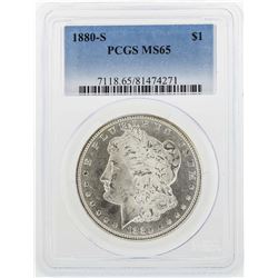 1880-S $1 Morgan Silver Dollar Coin PCGS MS65