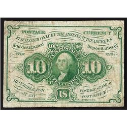1862 10 Cent 1st Issue Fractional Note