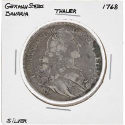 1768 German States Bavaria Thaler Silver Coin