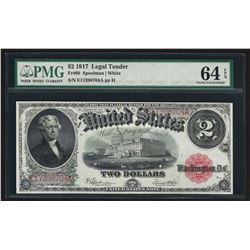 1917 $2 Legal Tender Note PMG 64EPQ