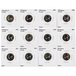 Set of 1953-1964 Proof Jefferson Nickel Coins