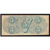 Image 2 : 1863 $5 The Confederate States of America Note