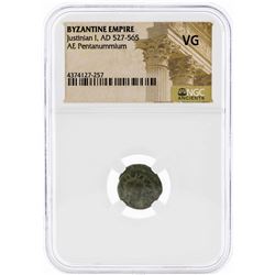 Byzantine Empire AD 527-565 Justinian I AE Pentanummium Coin NGC VG
