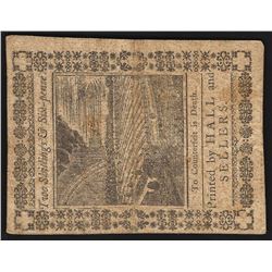 October 1, 1773 Two Shillings & Six Pence Pennsylvania Colonial Currency Note