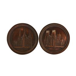 Circa 1890 England Galvano Pair Litchfield Cathedral by J. Davis