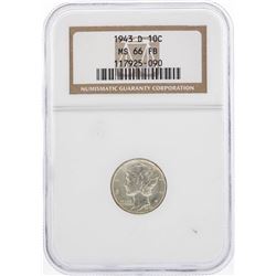 1943-D Mercury Silver Dime Coin NGC MS66 FB