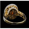 Image 3 : 14KT Yellow and Rhodium Plating Gold 3.00ct Tourmaline and Diamond Ring