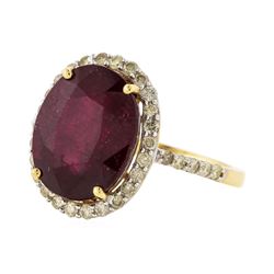 14KT Yellow Gold 9.74ct Ruby and Diamond Ring