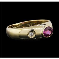 14KT Yellow Gold 0.60ct Pink Sapphire and Diamond Ring