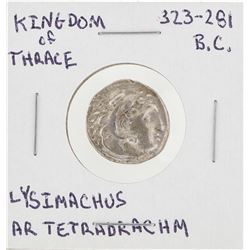323-281 BC Kingdom of Thrace Lysimachus Ar Tetradrachm Coin