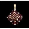 Image 1 : 14KT Yellow Gold 3.50ctw Ruby and Diamond Pendant