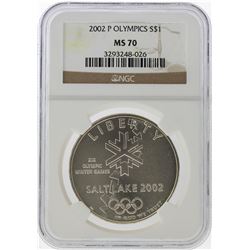 2002-P $1 Salt Lake Olympics Silver Coin NGC MS70