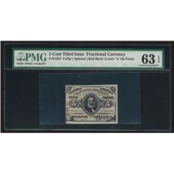 1863 Five Cents Third Issue Fractional Currency Note PMG 63EPQ