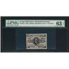 Image 1 : 1863 Five Cents Third Issue Fractional Currency Note PMG 63EPQ
