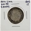 Image 1 : 1803 IJ Peru Lima 2 Reales KM95 Silver Coin