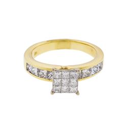 14K Yellow Gold 1.00ctw Princess Cut Diamond Ring