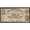 Image 1 : 1863 Twenty-Five Cents The State of Alabama Obsolete Note