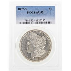 1887-S $1 Morgan Silver Dollar Coin PCGS AU53