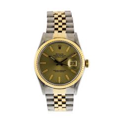 Mens Two Tone Rolex Datejust Wristwatch with Champagne Dial