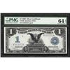 Image 1 : 1899 $1 Black Eagle Silver Certificate Note PMG 64EPQ