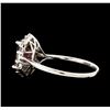 Image 3 : 14KT White Gold 1.67ct Rhodolite Garnet and Diamond Ring
