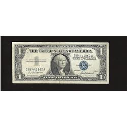 1957 $1 Silver Certificate Note ERROR Mismatching Serial Numbers
