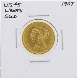 1907 $5 Liberty Head Half Eagle Gold Coin