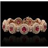 Image 1 : 14KT Rose Gold 10.89ctw Ruby and Diamond Bracelet
