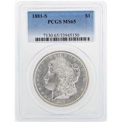 1881-S $1 Morgan Silver Dollar Coin PCGS MS65