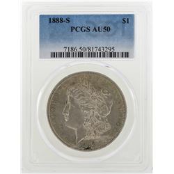 1888-S $1 Morgan Silver Dollar Coin PCGS AU50