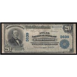 1902 $20 The National Bank of Cincinnati Ohio National Currency Note