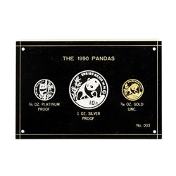 1990 Panda Premier Tri Metallic Coin Set