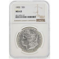 1902 $1 Morgan Silver Dollar Coin NGC MS63