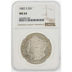1882-S $1 Morgan Silver Dollar Coin NGC MS64