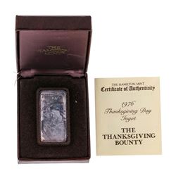1976 Thanksgiving Day The Hamilton Mint .999 Silver Ingot