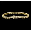 Image 2 : 14KT Yellow Gold 2.75ctw Diamond Tennis Bracelet