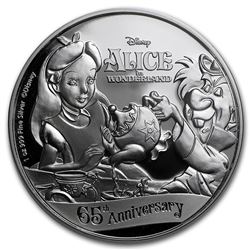 2016 $2 Disney Alice In Wonderland .999 Fine Silver Proof Coin