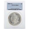 Image 1 : 1883-CC $1 Morgan Silver Dollar Coin PCGS MS63