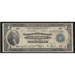 1918 $1 Federal Reserve Bank of New York National Currency Note - Edge Split