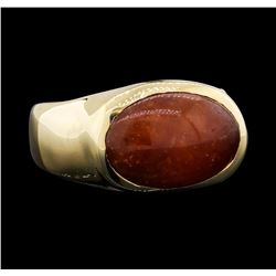 14K Yellow Gold Oval Cut Catseye Gemstone Ring